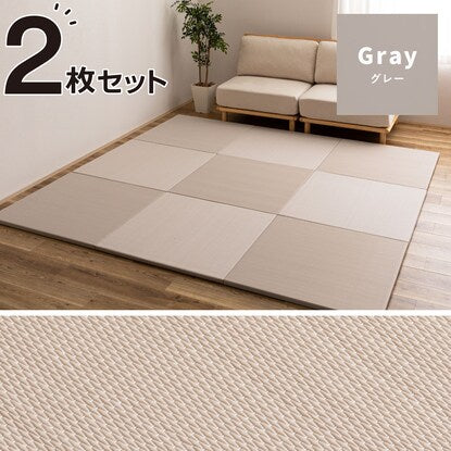 Wet wipeable PP floor mat Oboro 2 piece set (gray)