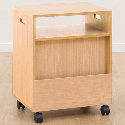 Storage wagon that fits under the dining table (2-tier, natural)