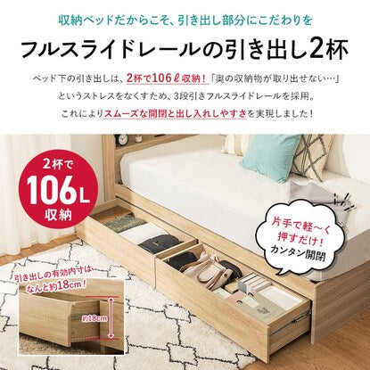 Single Chest Bed Frame with Shelf and Outlet (SCL BR)