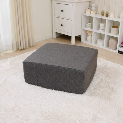 A sleeping mattress that can be used as an ottoman or stool (gray)