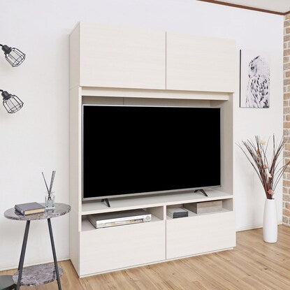 モダン ハイタイプテレビボード（幅134.5cm WH木目）
