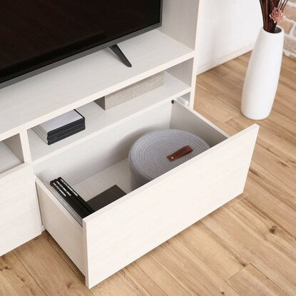 モダン ハイタイプテレビボード（幅134.5cm WH木目）
