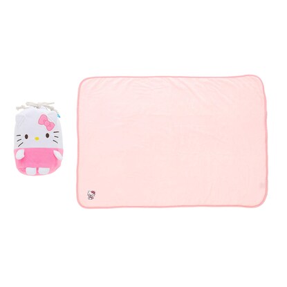 Fluffy blanket with drawstring (Hello Kitty)