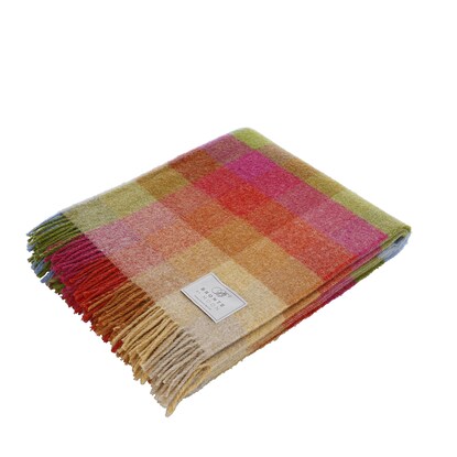 Large wool blanket (block check/red)