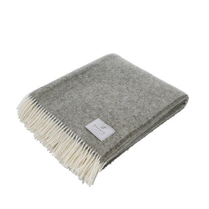 Large wool blanket (herringbone/gray)