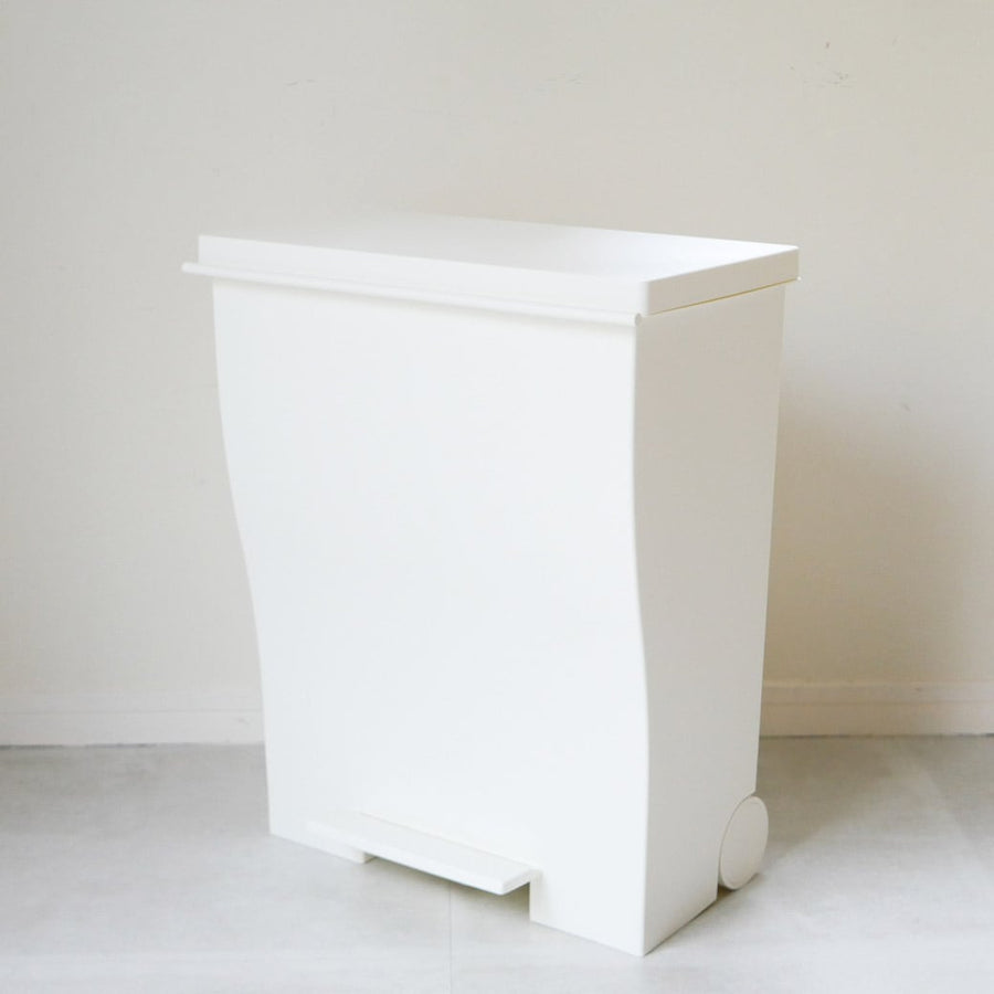 kcud Wide Pedal Pail, White