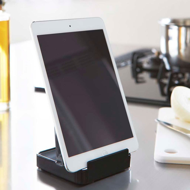 tower お玉&鍋ふたスタンド ブラック