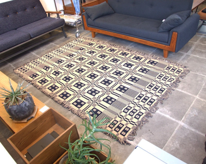 OVERSHOT RUG Navy/Ivory Overshot Rug