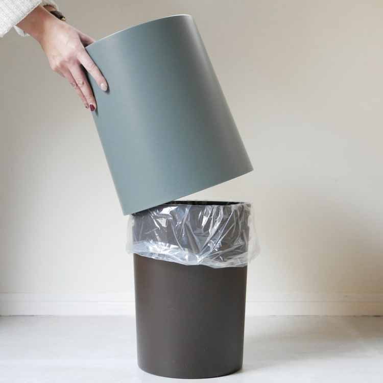 TUBELOR HOMME Round Dustbin, Blue Gray