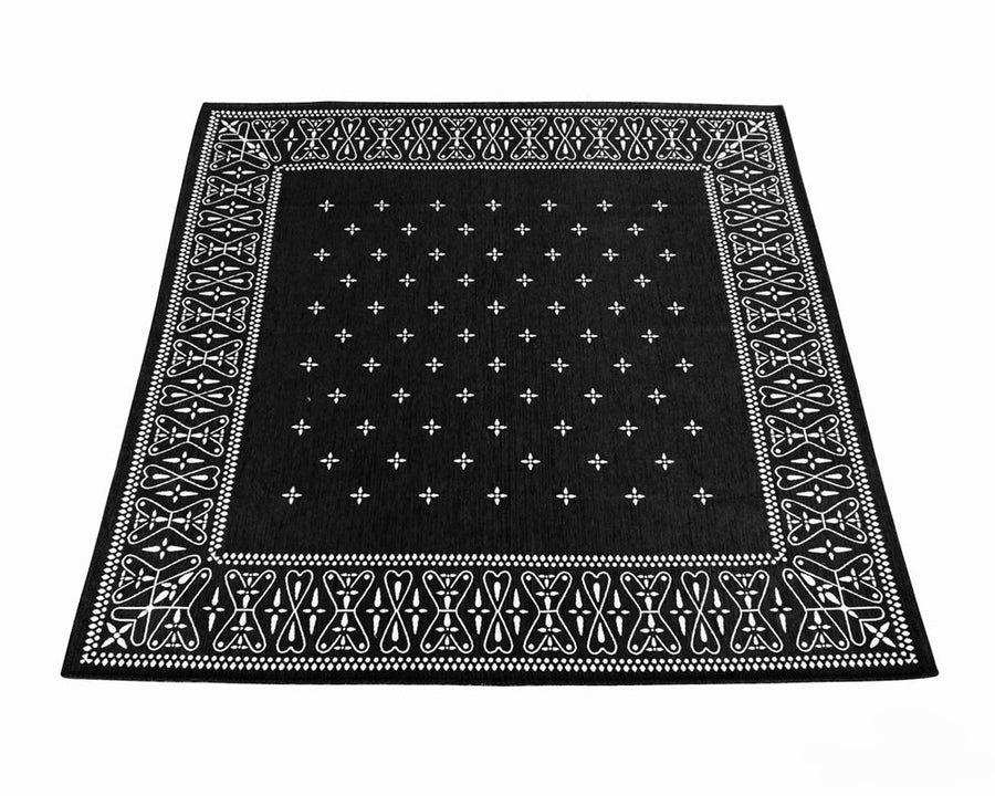 Cross Bandana Rug Black クロスバンダナラグ ブラック 200×200cm