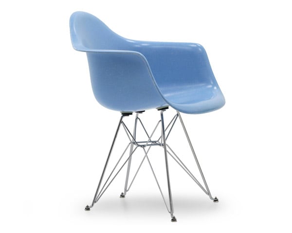 Fiberglass Arm Shell Chair BABYBLUE