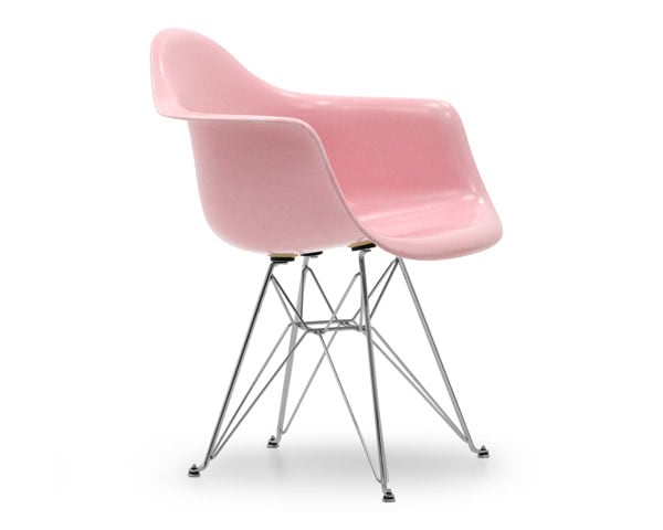 Fiberglass Arm Shell Chair PINK