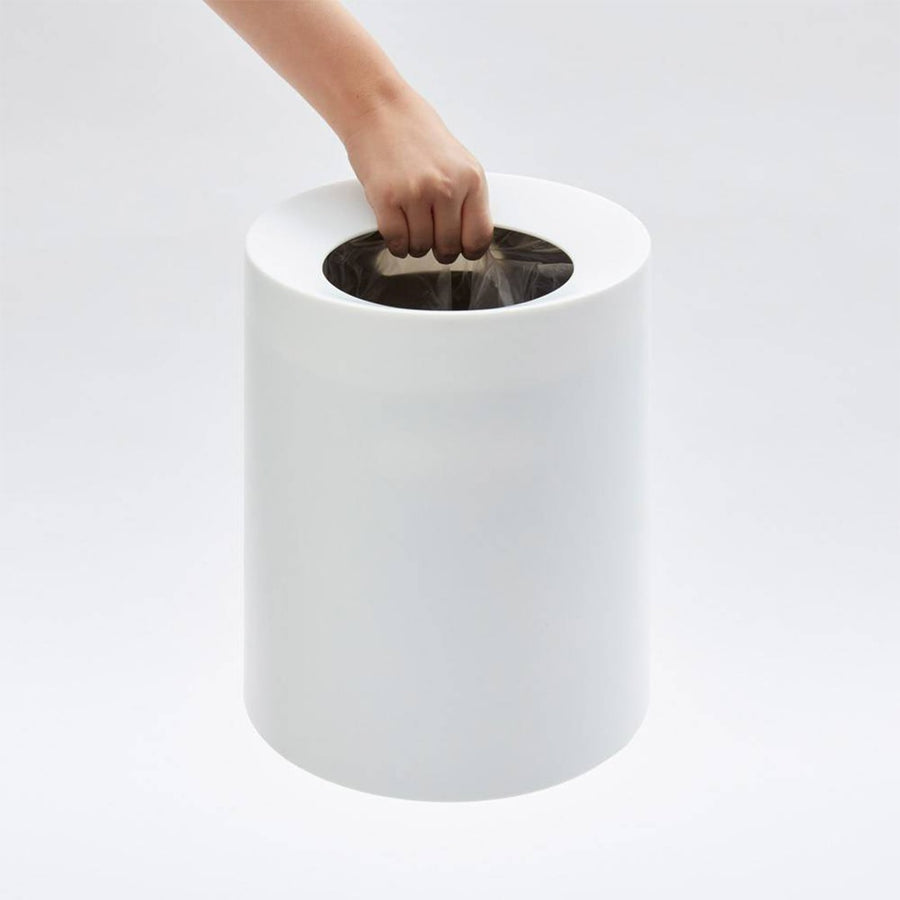 TUBELOR HOMME Round Dustbin, Rich White