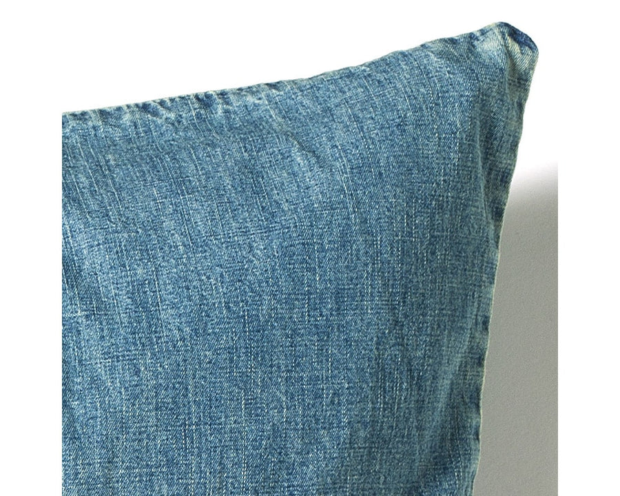 Grandad Check Long Feather Cushion Denim ロングフェザークッション デニム
