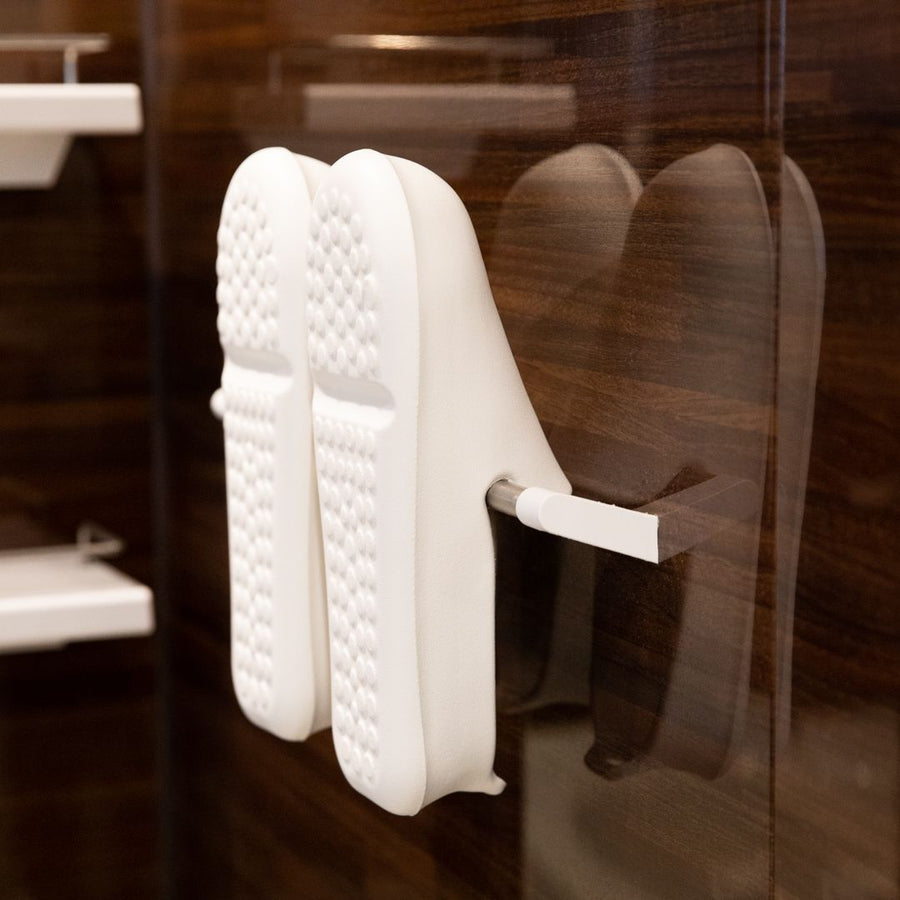 White bath slippers