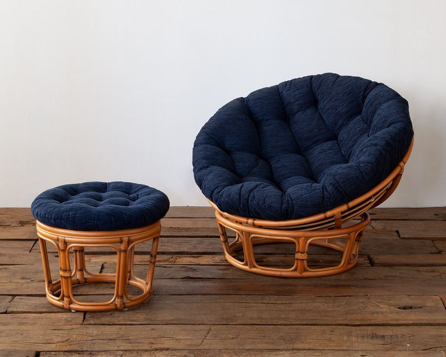 WICKER EASY CHAIR / STOOL NAVY ウィッカーイージーチェア/スツール ネイビー