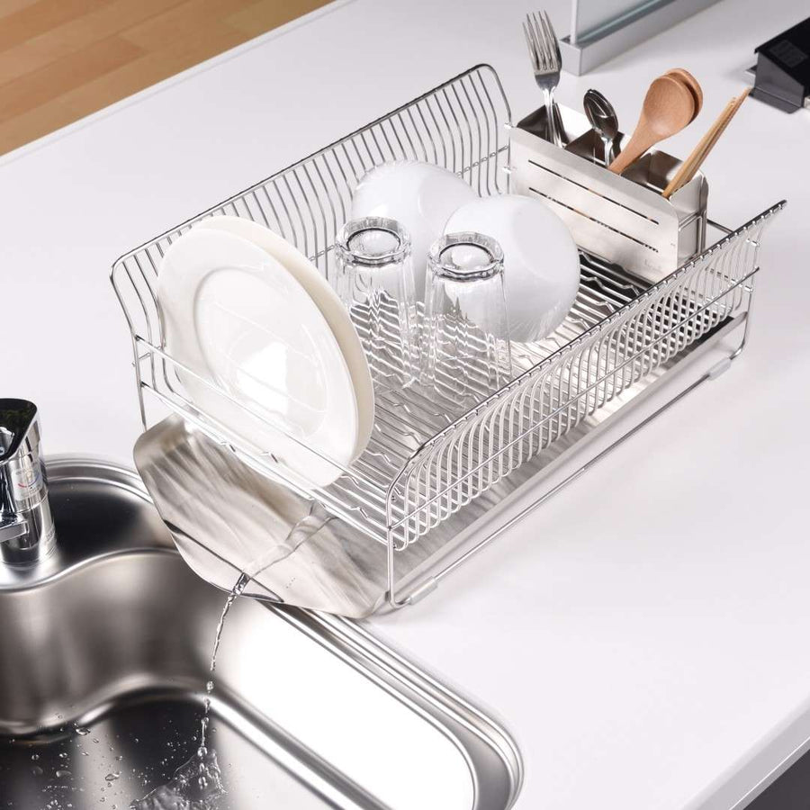 Hanauta Dish Drainer, Horizontal, Silver