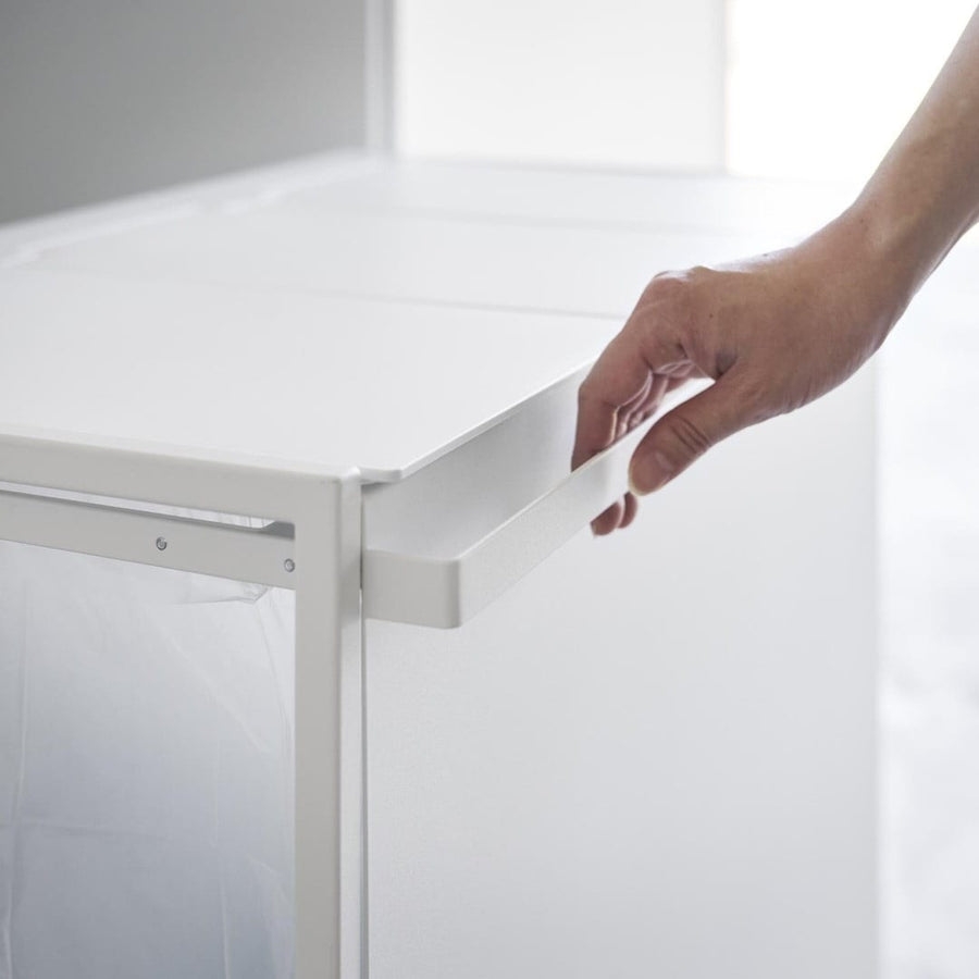 Tower 45L lidded, privacy-protected trash cart with 3 compartments