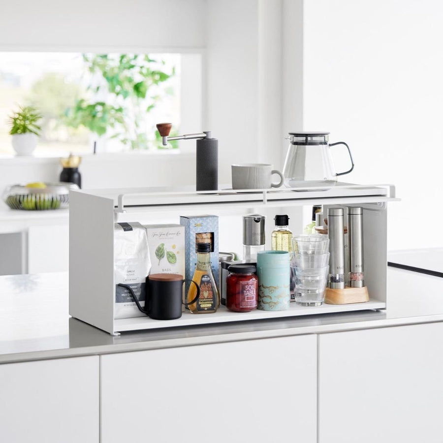 tower 前が開くキッチンカウンター上収納ラック D24