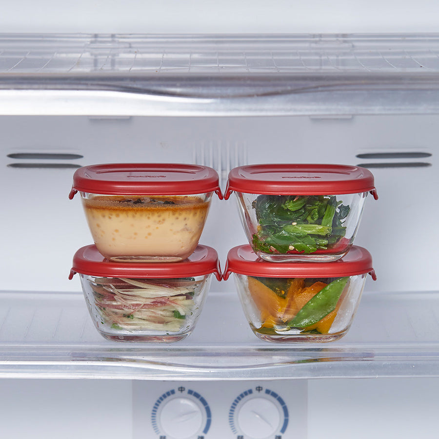 Heat-resistant mini square bowls, set of 4