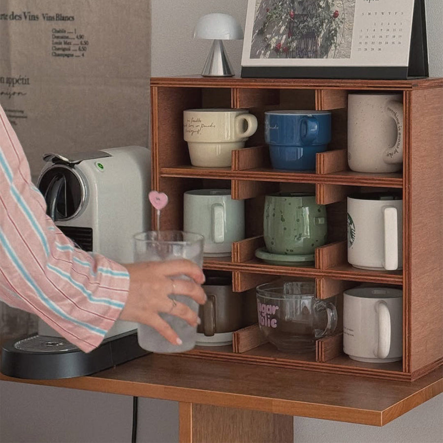 オールドカフェカップ収納棚