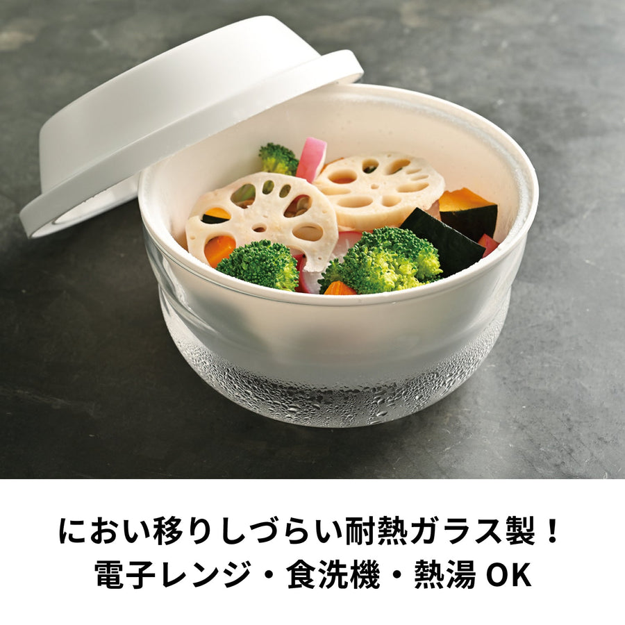 ガラスのレンジ蒸し器