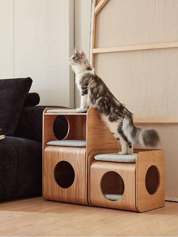 Wooden Dome Cat House Side Table