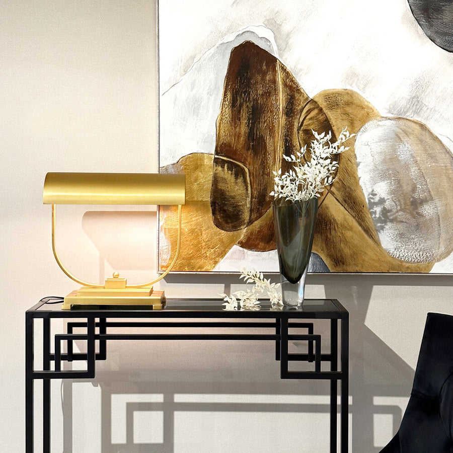 Luxury Steel Shade Gold Table Lamp