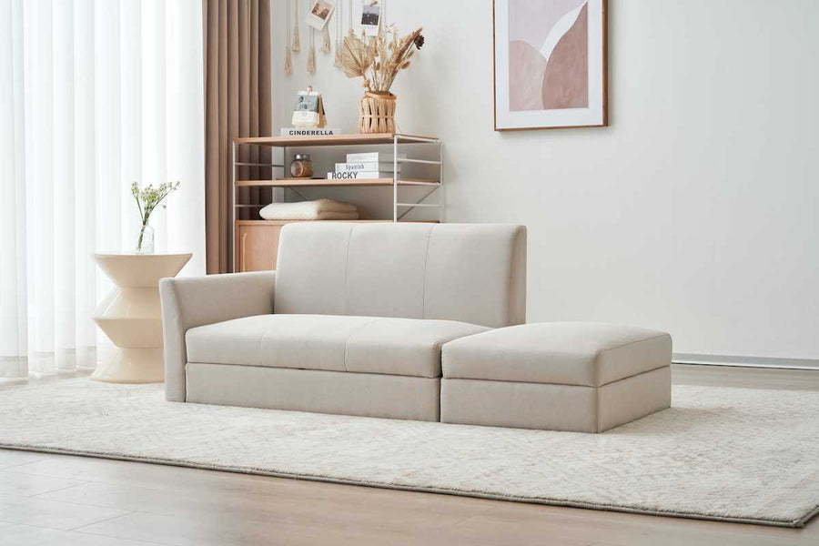 2-seater sofa bed with storage