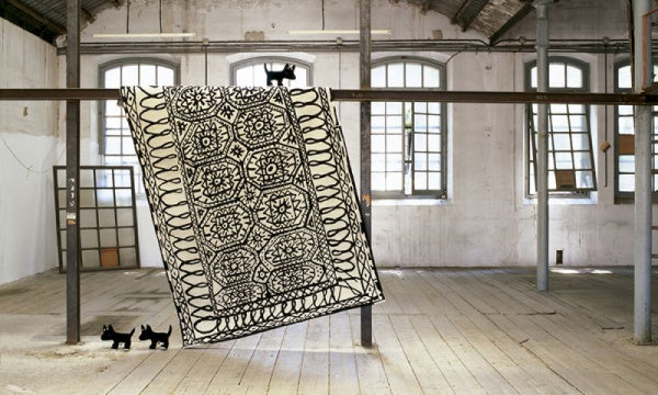 Rug, Black on White Estambul, 170×255cm