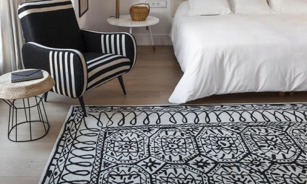 Rug, Black on White Estambul, 170×255cm