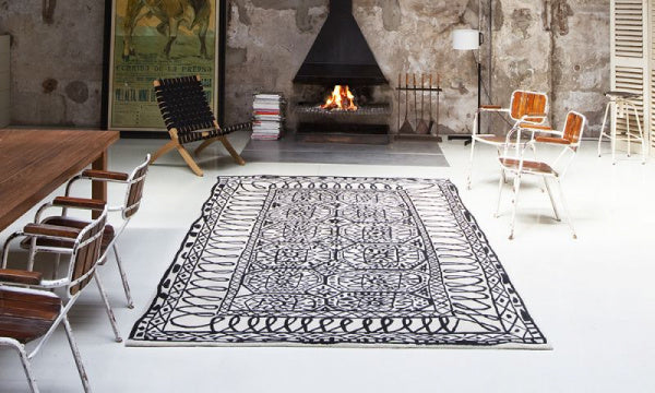 Rug, Black on White Estambul, 170×255cm