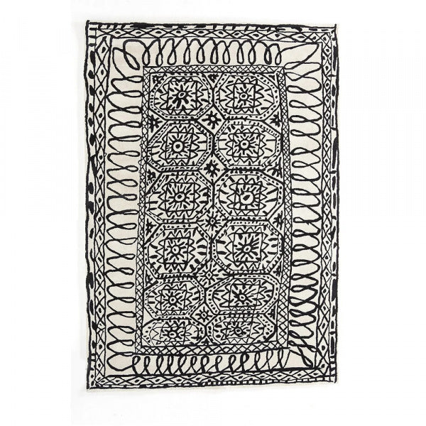 Rug, Black on White Estambul, 200×300cm