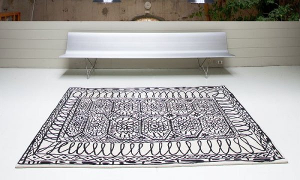 Rug, Black on White Estambul, 200×300cm
