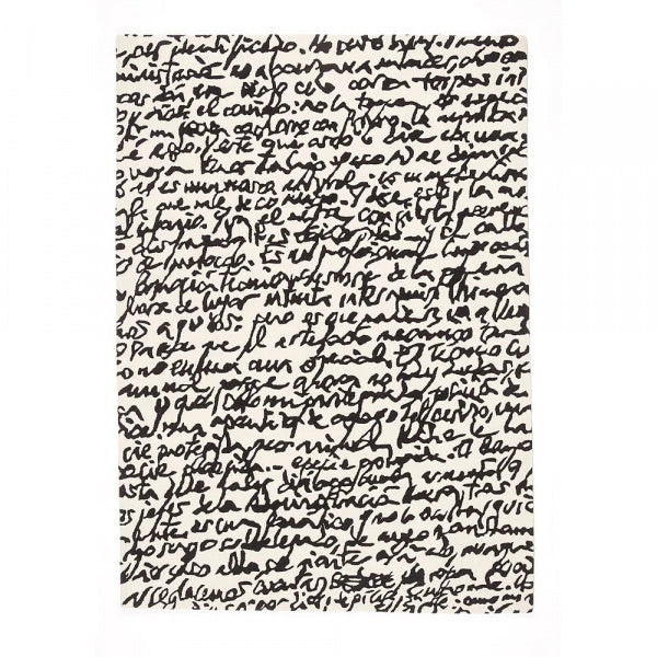 Rug, Black on White Manuscrit, 200×300cm