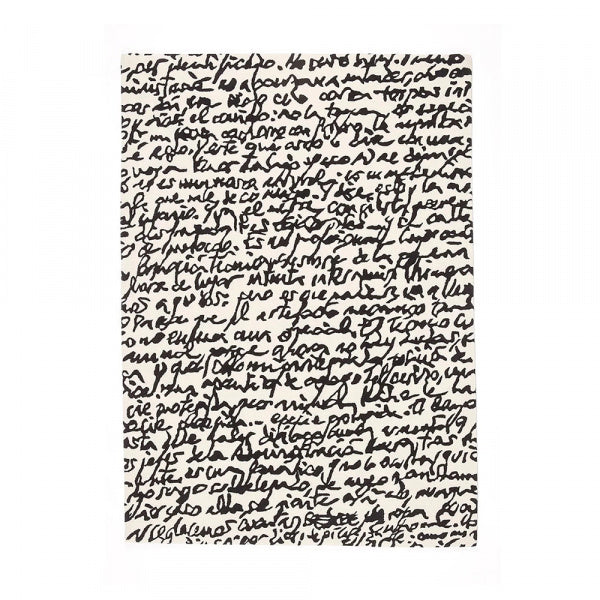 Rug, Black on White Manuscrit, 170×240cm