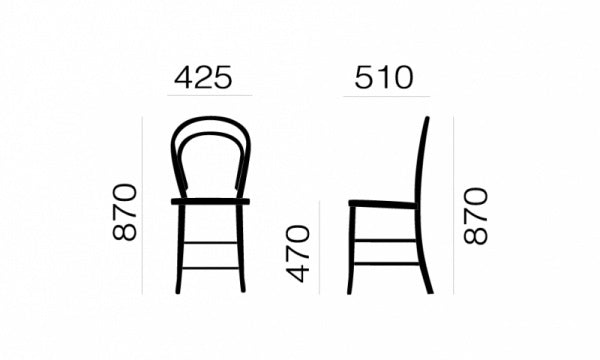 Cafe chair BENT unpainted finish