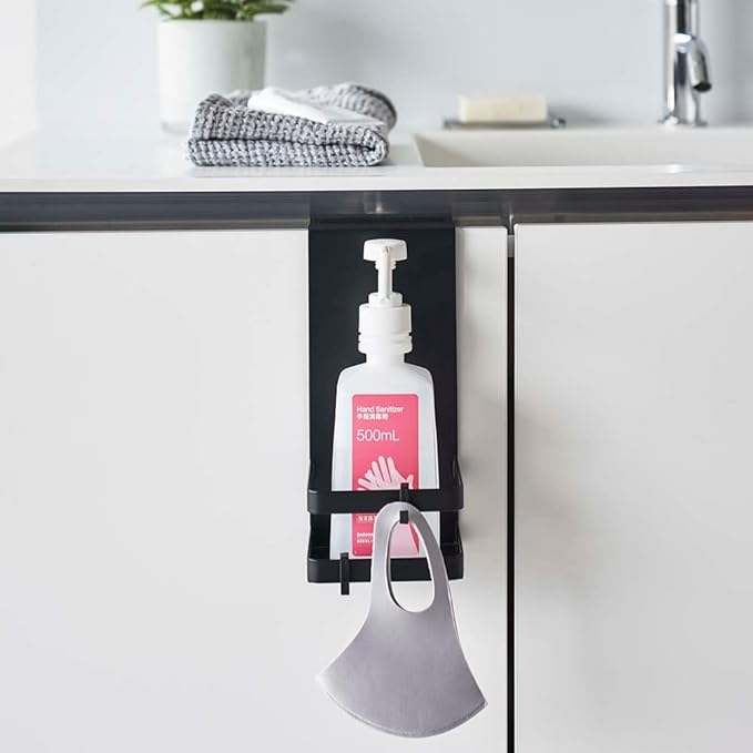 tower Hanging Alcohol Disinfectant Bottle Rack Black Floating Storage Just Hang It On The Door Disinfectant Bottle Storage