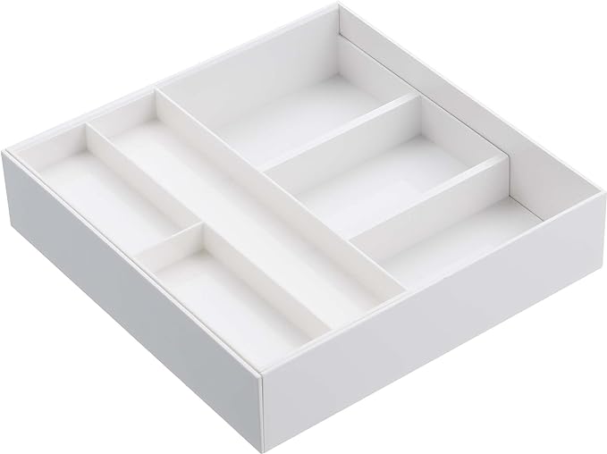 PLATE Extendable &amp; Sliding Cutlery Tray White Sliding Cutlery Case