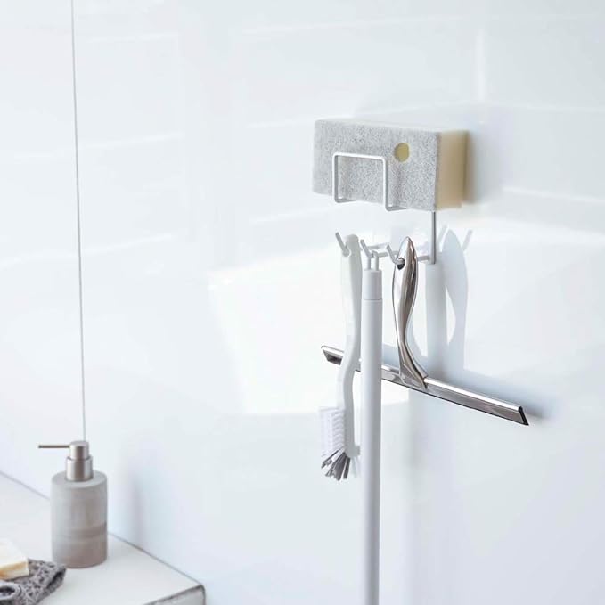 Tower Magnetic Bathroom Cleaning Tool Holder, White, Bathroom Rack, Bath Cleaning Storage