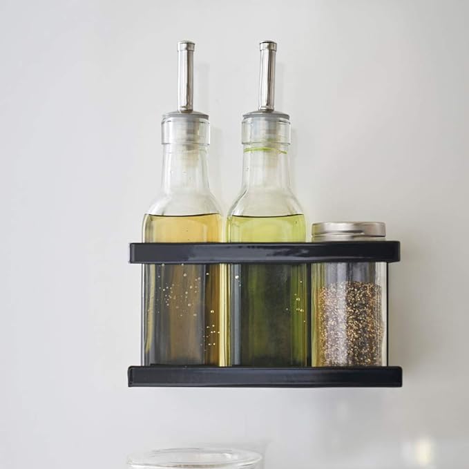 tower magnetic rack, black, floating storage, easy installation