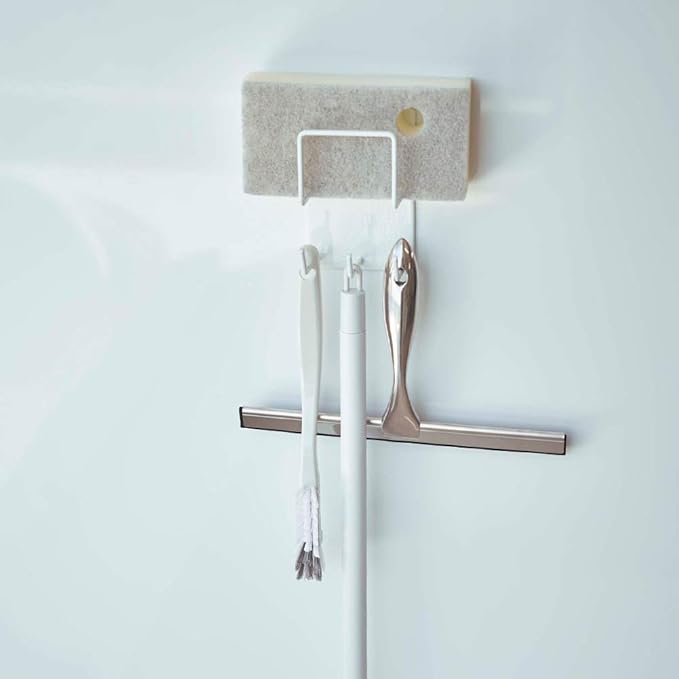 Tower Magnetic Bathroom Cleaning Tool Holder, White, Bathroom Rack, Bath Cleaning Storage