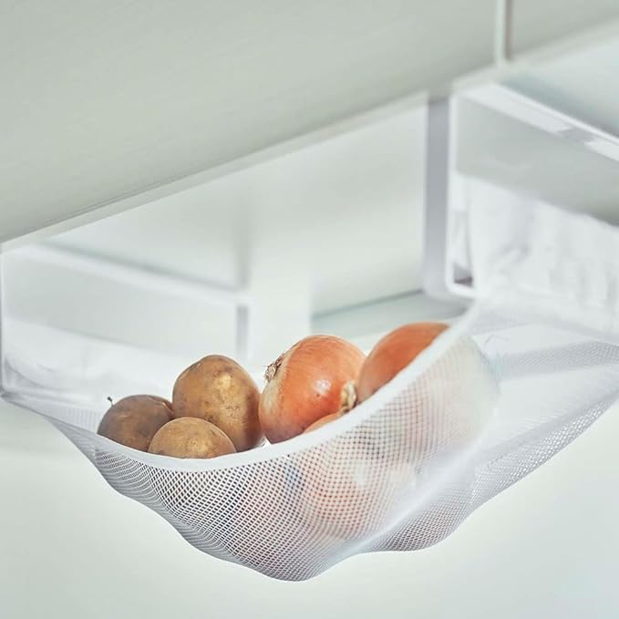 tower Under-shelf vegetable storage net White Vegetable storage Vegetable storage Hanging shelf Vegetable storage