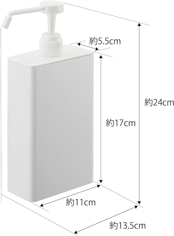 Tower Alcohol Disinfectant Spray Bottle, Square, Slim, White, Space-saving, Refillable Container