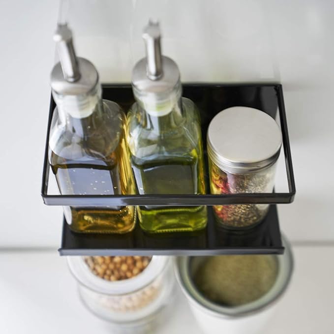 tower magnetic rack, black, floating storage, easy installation