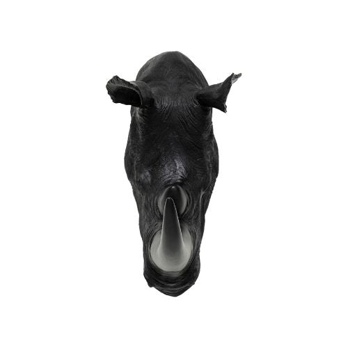 52824 Wall Object Rhino Head Antique Black 22×43cm