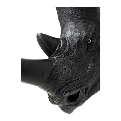 52824 Wall Object Rhino Head Antique Black 22×43cm