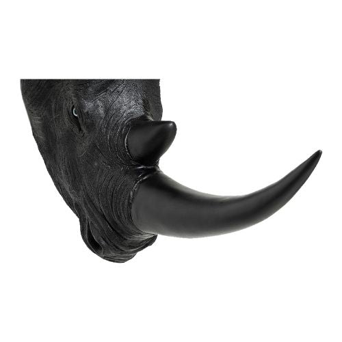 52824 Wall Object Rhino Head Antique Black 22×43cm