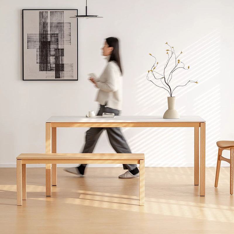 Natural wood bench