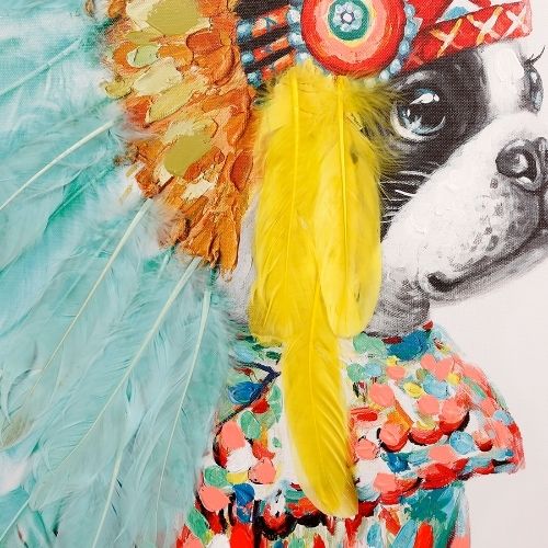 53160 Canvas Picture Headdress Dog 80×80cm